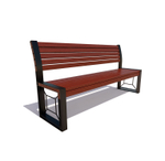 Скамейка стальная "Бавария" лиственница 2,0м, без подлокотников, махагон