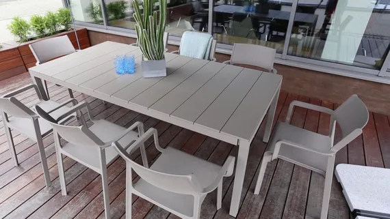 Стол металлический раздвижной Rio Alu, 210-280х100 см, тортора