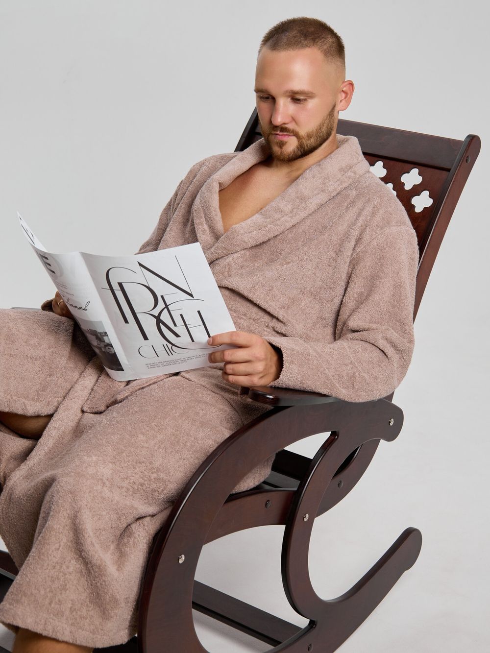 Халат мужской Комфорт-4 Виотекс СЕРО-БЕЖЕВЫЙ