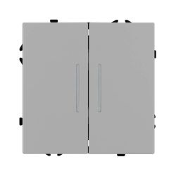 Механизм выключателя двухклавишный непроходной LED SWT-NOBE-MK02-SFPL-L-IS (230V, 10A) (Arlight, Никель) 059418