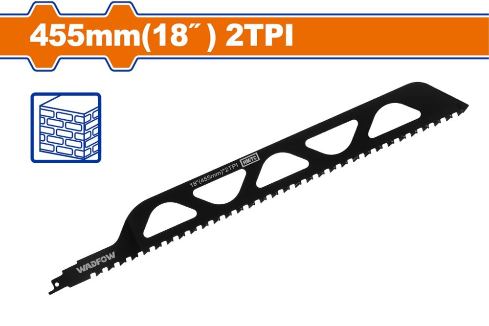 Пильное полотно для сабельной пилы пенобетону WADFOW WJT2243HM 455 мм