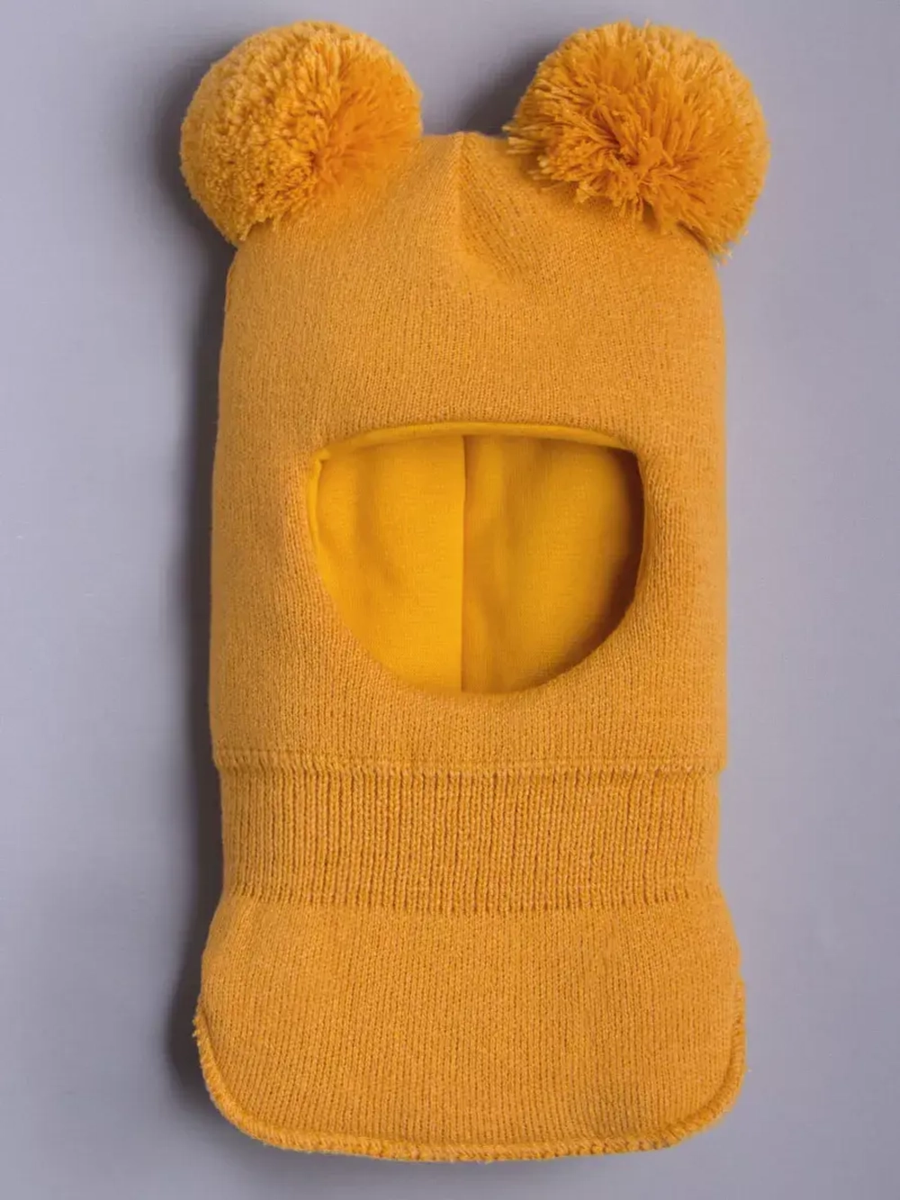 Шапка шлем детская зимняя вязаная