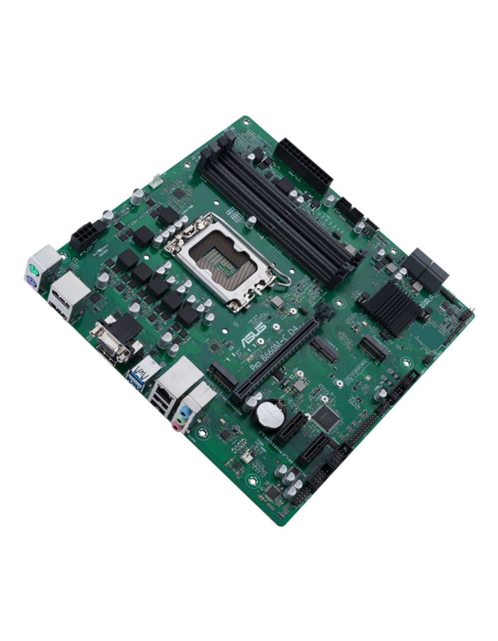 Материнская плата ASUS PRO B660M-C D4-CSM, LGA1700, B660, 4*DDR4, 4*SATA, 2*M.2, 2*USB 3.2, 2*USB 2.0, 1*PCIx16, 2*PCIx1, 2*DP+D-Sub+HDMI, mATX; 90MB19B0-M0EAYC