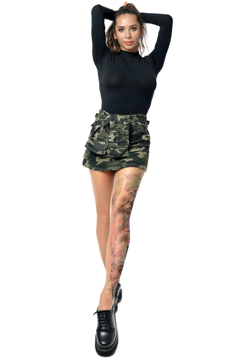 Колготки с принтом в виде героев «Алисы в Стране чудес» (Размер: S-M-L) (Цвет: бежевый)