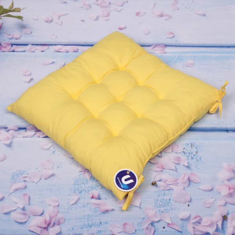 Сидушка на стул 40*40см «ИДЕА» цвет желтый