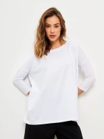 Лонгслив оверсайз с рукавом 3/4 белый
