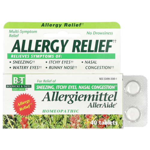 Boericke & Tafel, Allergiemittel AllerAide®, средство от аллергии, 40 таблеток