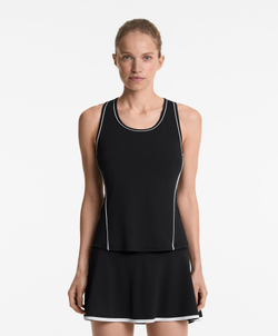 Oysho Футболка без рукавов с окантовкой, черный