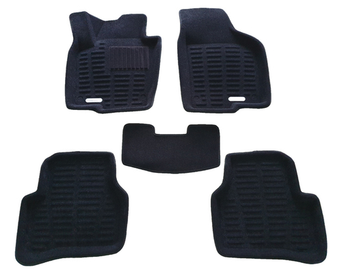 Коврики салона Satori 3D для Volkswagen Tiguan 2009- с бортиком черные (с TXT подпятником). Артикул SI 08-00171