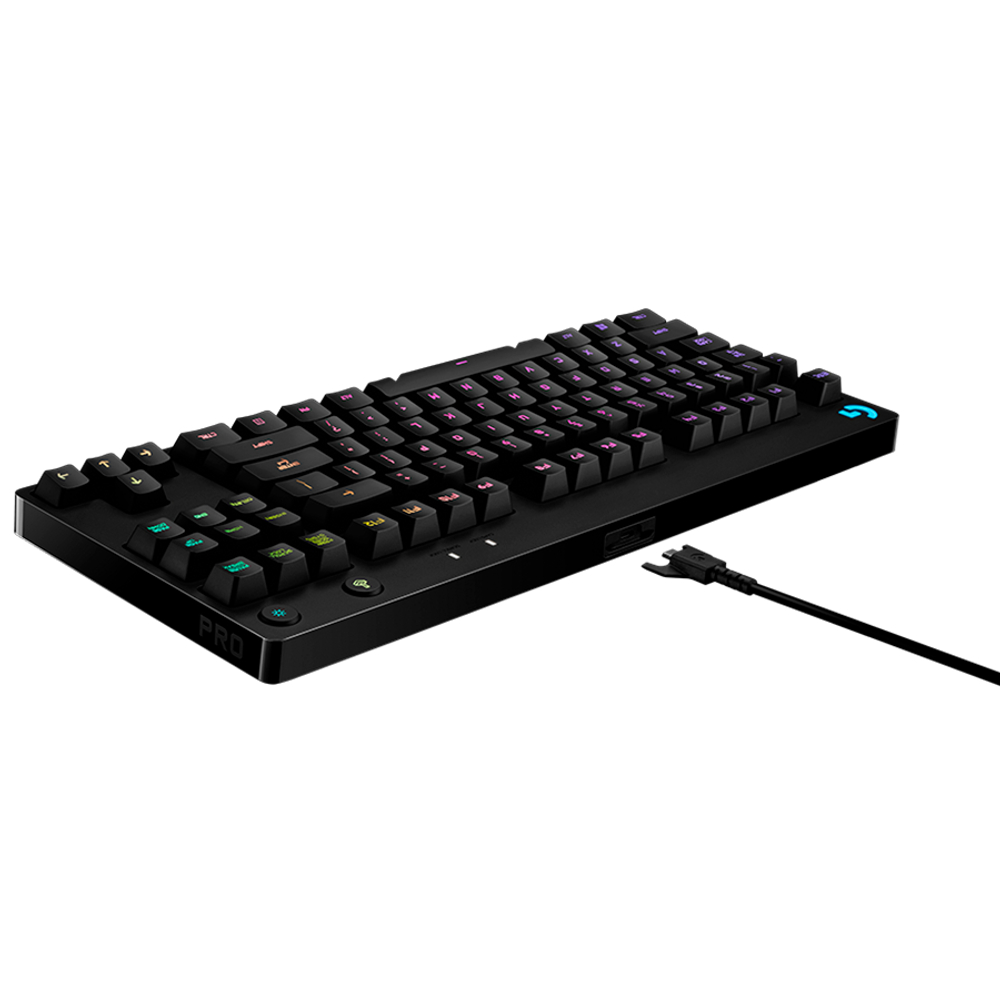 LOGITECH G PRO TKL Corded Mechanical Gaming Keyboard - BLACK - RUS - USB - CLICKY
