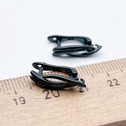 Ювелирные швензы, цвет черный металл, размер 16,5*4 мм, цена за пару