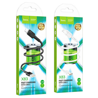 Кабель HOCO X83 USB-Lightning 2.4А 1м PVC White