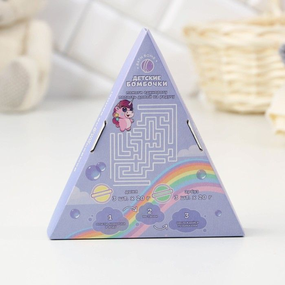Набор из 6 детских бомбочек для ванны с ароматом арбуза и дыни