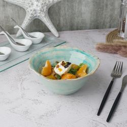 Салатник 450 мл 17*16,5 см h7,5 см Sea Blue Flower Frutti di Mare P.L. [1]