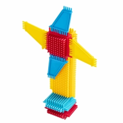 Конструктор пласт Ежик 98 дет ГОНОЧНЫЙ БОЛИД + ВЕТРЯК арт ВВ2574 (Bondibon)