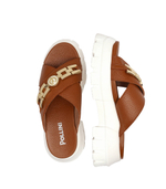 Кожаные шлепанцы Pollini - коричневый(SA28066G1GTD0)