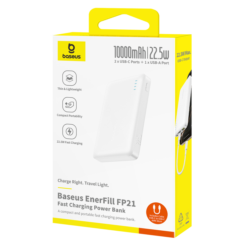 Внешний аккумулятор Baseus EnerFill FP21 2C+U 10000mAh 22.5W