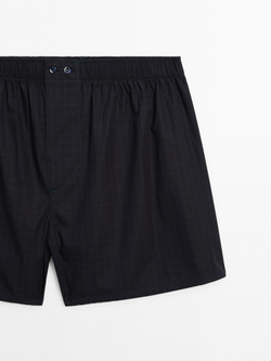 Massimo Dutti Трусы-боксеры в клетку, темно-синий