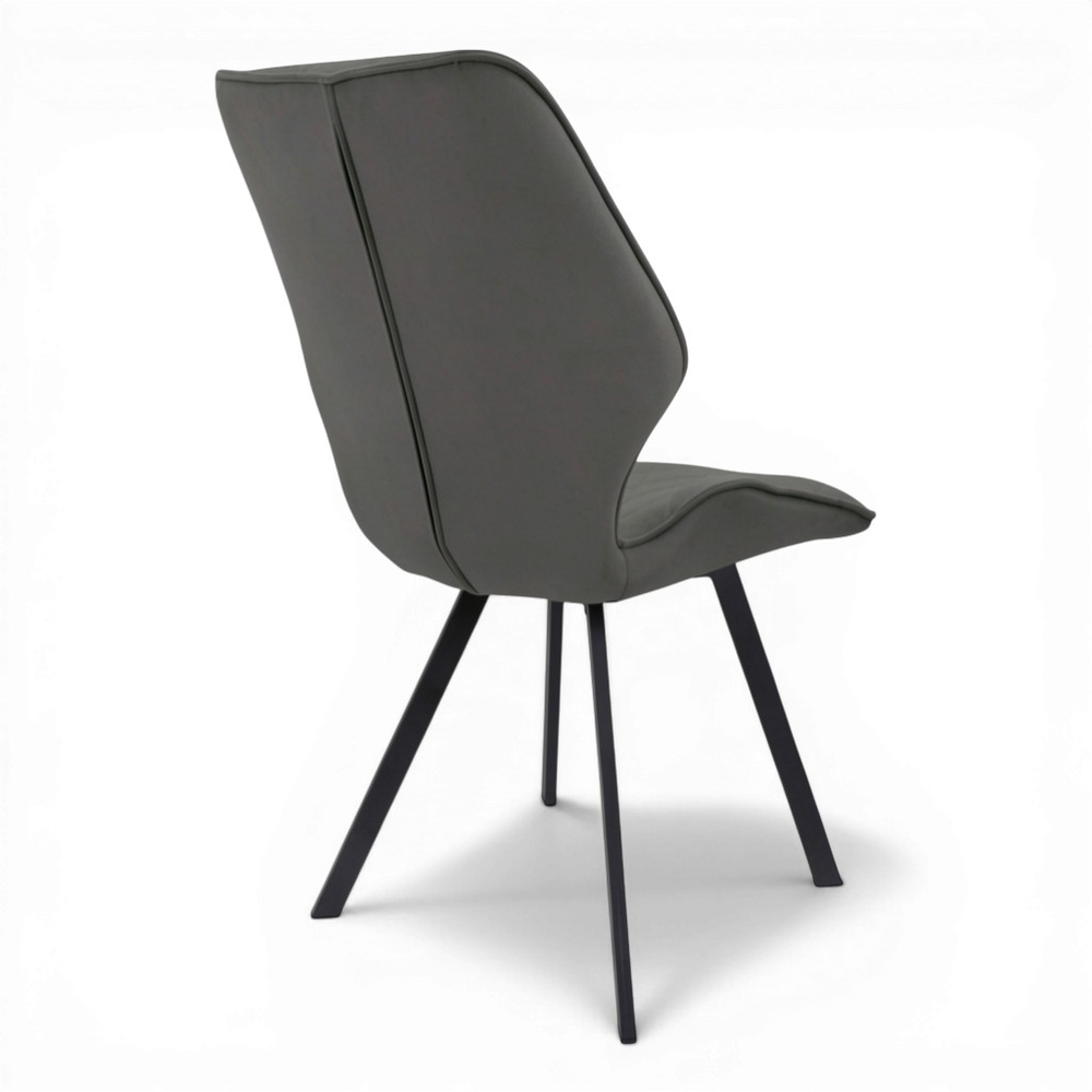 Стул "Раф" (арт. 342), велюр Бренди В28 антрацит, ножки черные.