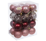 Набор ёлочных украшений "Brilliant story" 24 предмета (роз.золото/рубин) (Серпантин)