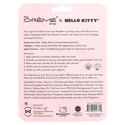 The Creme Shop, Hello Kitty®, Apple Of My Eye, гидрогелевые патчи для глаз, 4 г (0,14 унции)