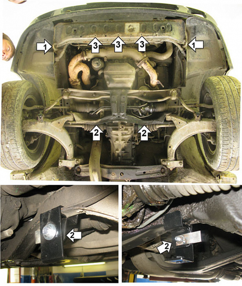 Защита картера Двигателя, Радиатора. 2 мм, Сталь. для Subaru Legacy 1989-1994 MOTODOR.02203