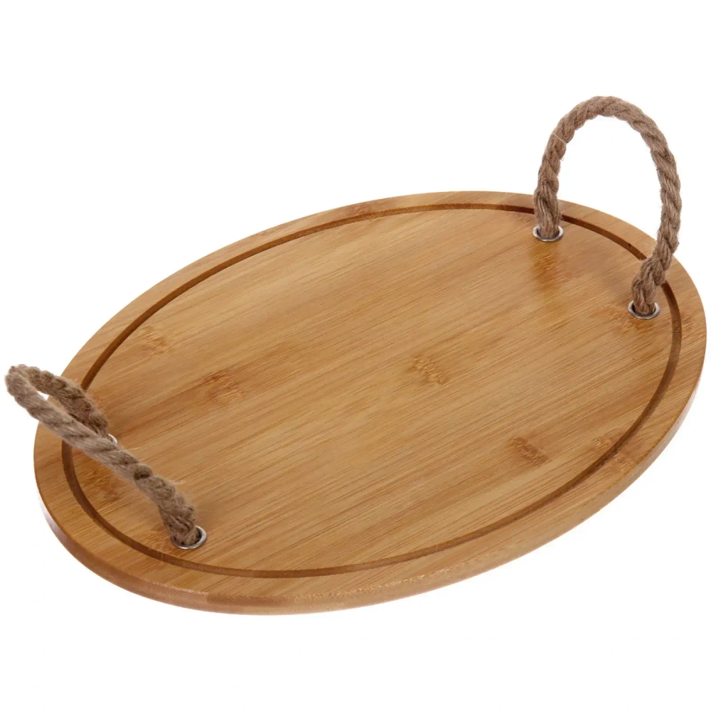 Доска бамбуковая для подачи и сервировки «SHEF» с ручками 33*23,5см