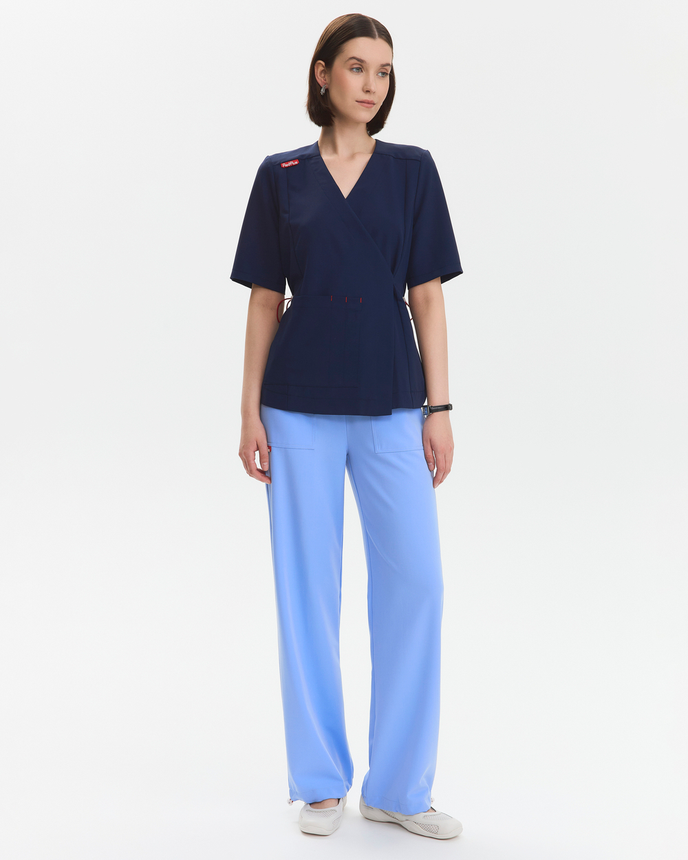 Топ с запахом медицинский женский Йошо, нэви