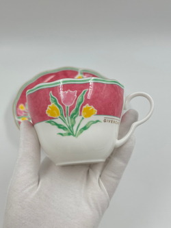 Чайная пара с розовой каймой Givenchy by Yamaka