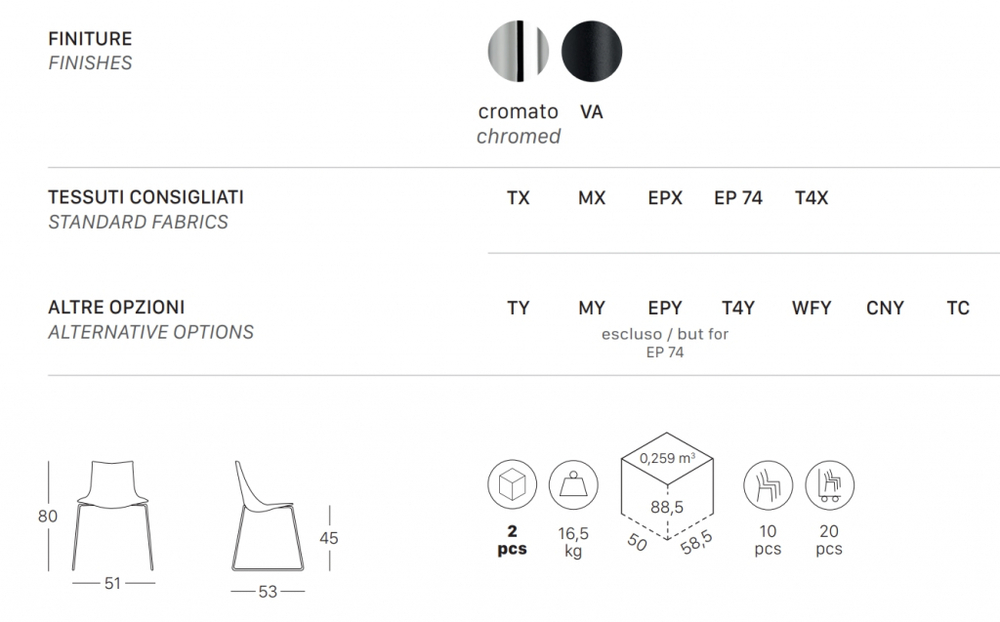 Стул на полозьях с обивкой Scab Design Zebra Pop, хром, белый
