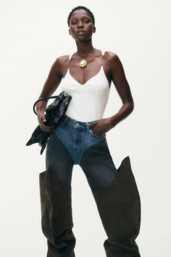 H&M - Glenn Martens Топ без рукавов в рубчик, белый