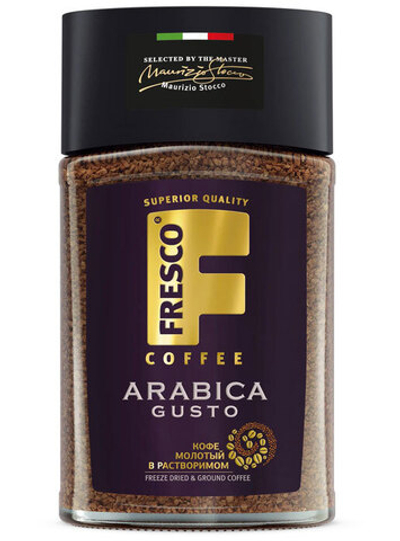 Кофе растворимый с молотым Fresco Arabica Gusto банка 95 г
