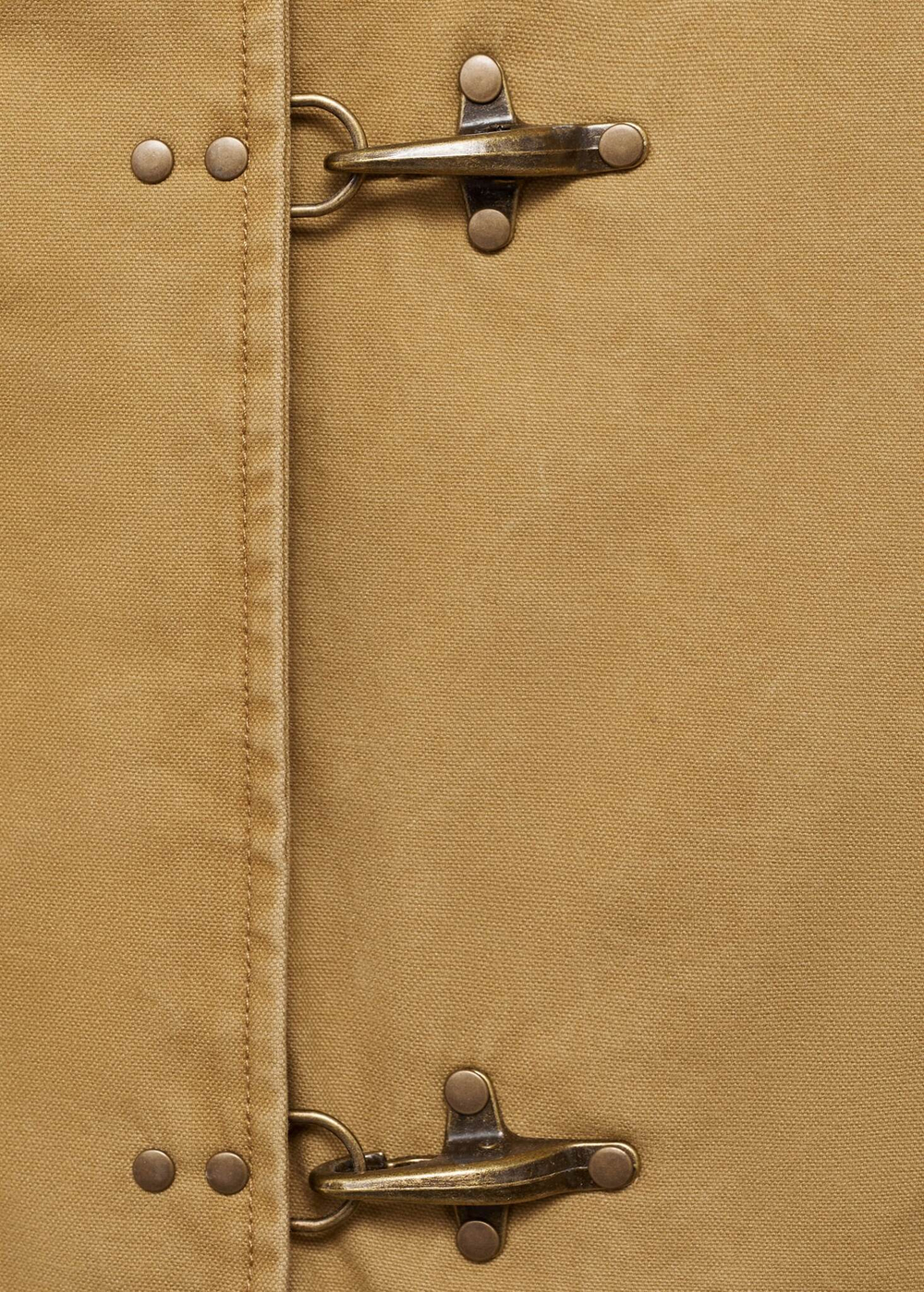 MANGO Парка с контрастным воротником, светло-коричневый