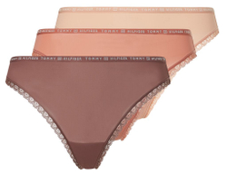 Majtki Tommy Hilfiger Thong 3P - разноцветный, Розовый