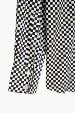 ZARA X STEFANO PILATI РУБАШКА В КЛЕТКУ, ЧЕРНЫЙ/БЕЛЫЙ