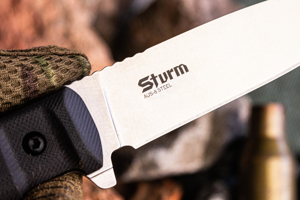 🏆Тактический нож Sturm AUS-8 StoneWash Black G10