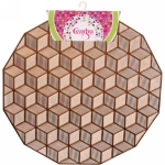 Салфетка плетеная 38см «Кубики» терракот