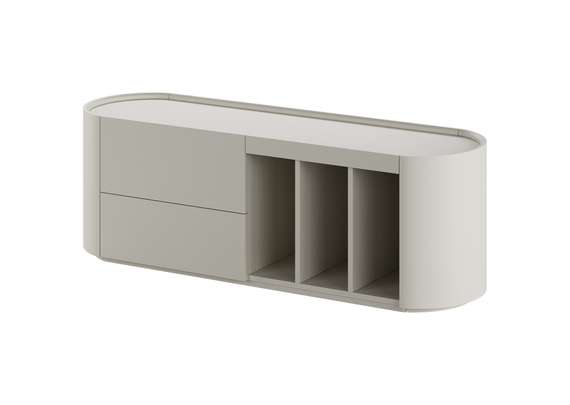 Тумба Lagom под ТВ 2 ящика 3 ниши ширина 140 см (серо-бежевый)