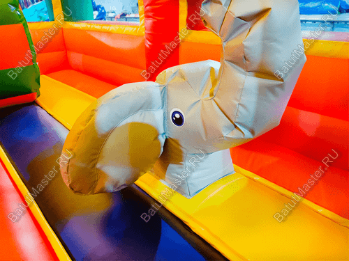 Коммерческий надувной батут "Законы джунглей", без горки