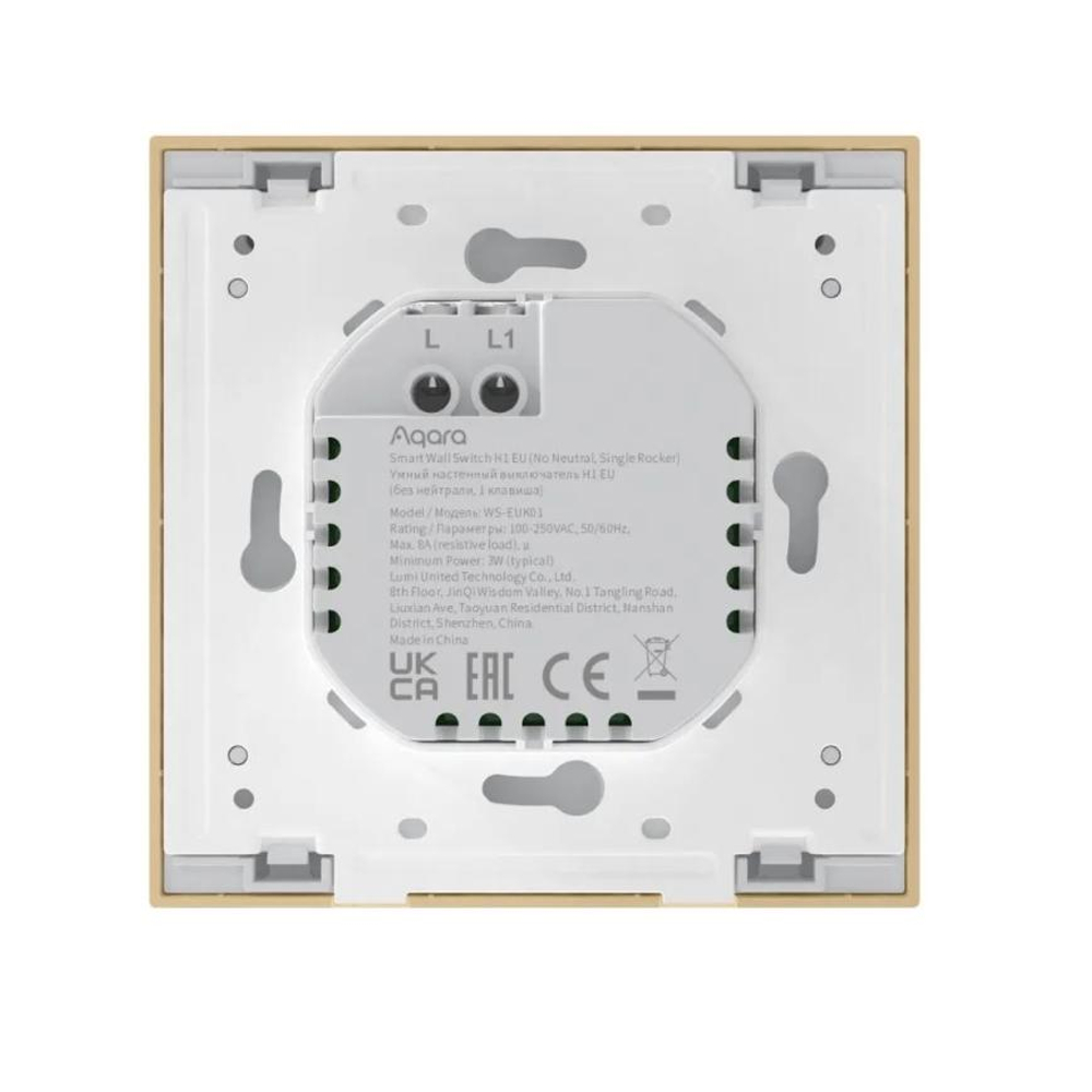 Умный настенный выключатель Aqara H1 (одноклавишный, без нейтрали) (версия Global)