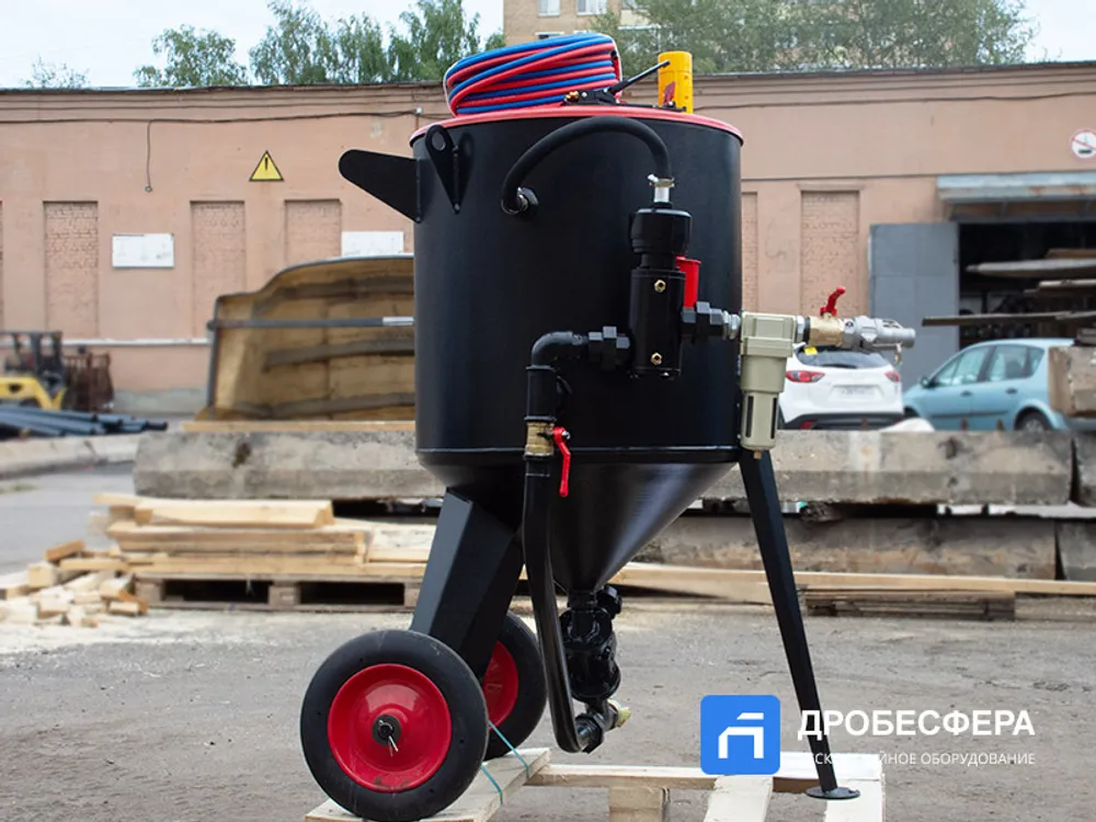 Дробеструйный аппарат PST-PS-160-3 с ДУ, рукавом TWIN 20 метров и влагоотделителем