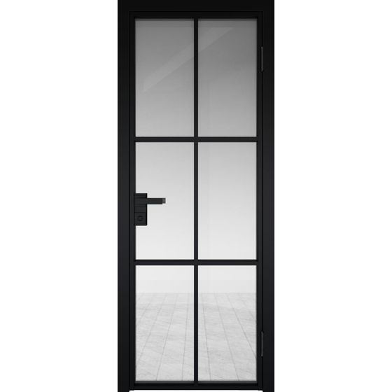 Алюминиевая дверь 3AG чёрная матовая RAL9005 остеклённая