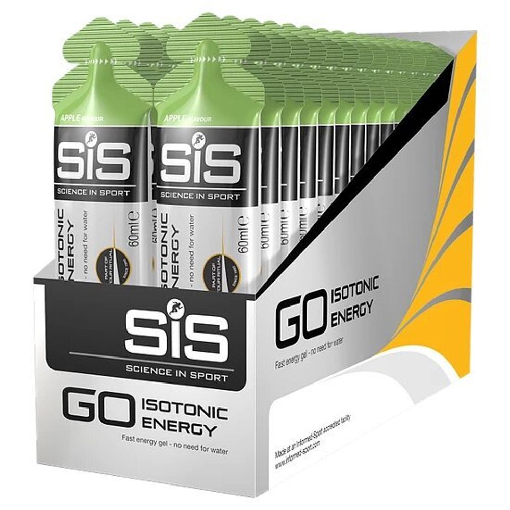 Гель углеводный изотонический Sience in Sport Go Isotonic Gel, упаковка 30х60 ml, Яблоко