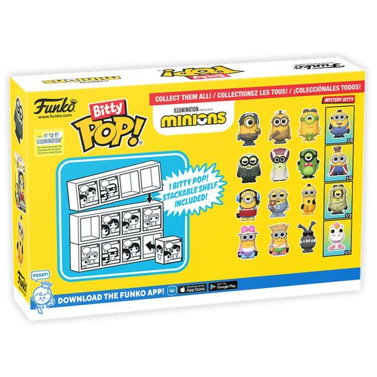 Фигурка Funko Bitty POP! Minions Bride Kevin+Frankenbob+Creature Mel+Mystery (1 of 4) 4PK 73036 / Фигурка Фанко ПОП! по мотивам мультфильма "Миньоны"