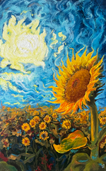 Картина маслом на холсте "День солнца" 80х50 см. Деревянный подрамник. Художник Наталия Осадчук