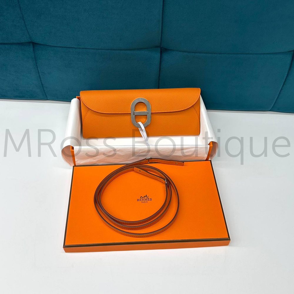 Сумка-клатч Hermes Maillon To Go Wallet в рыжем цвете