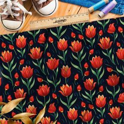 Ткань премиум атлас живописный тюльпан