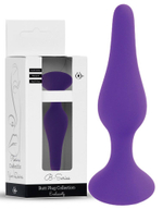 Фиолетовая анальная втулка Silcone Purple Plug Large - 12,5 см.