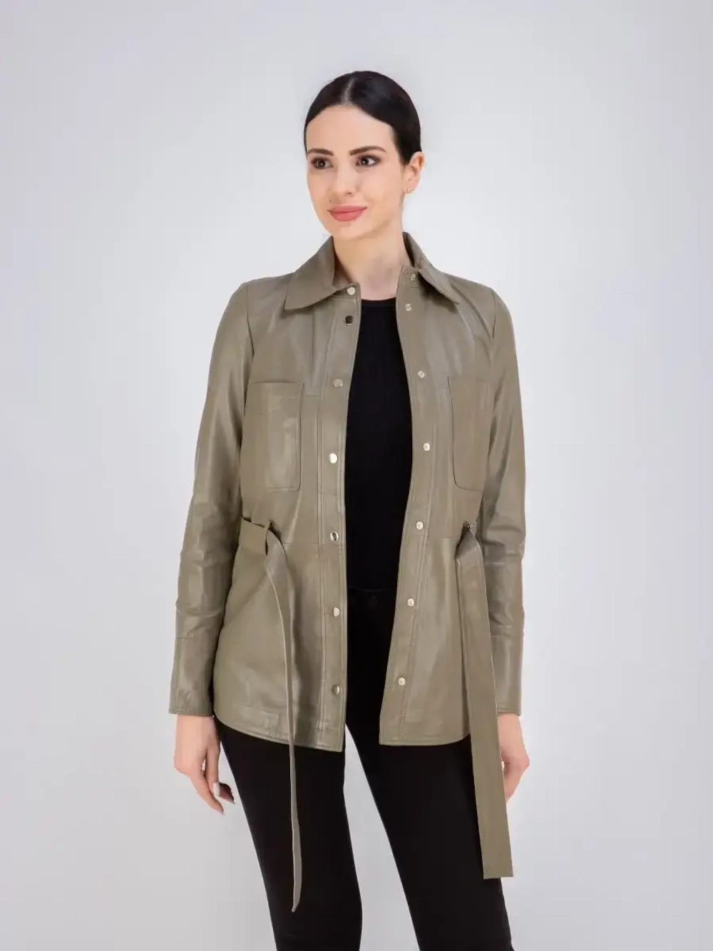 Кожаная куртка демисезонная рубашка