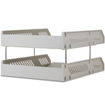 Лоток горизонтальный DELI, 2-х рядный, пластик,  серый